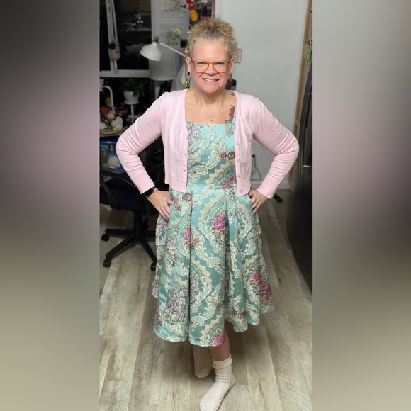 JessaKae Blue Floral Dress FREE SHIPPING - Picture 1 of 10